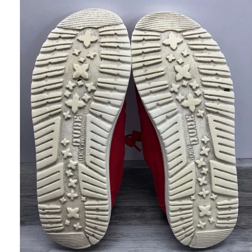 Hey Dude Wendy Red Canvas Slip On Loafers Womens Size 10 121416800 - Picture 6 of 7